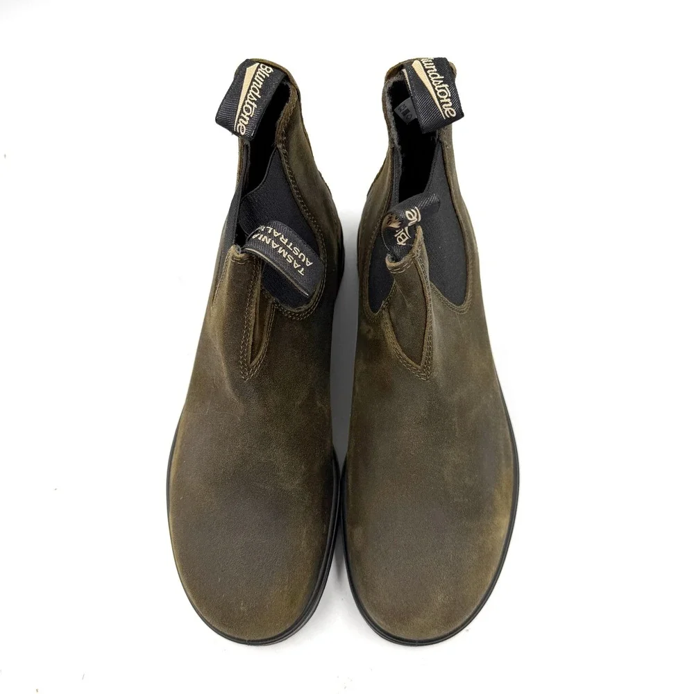 Blundstone 1615 Chelsea Boots Dark Olive Suede Elastic Side Mens Size 10.5 US